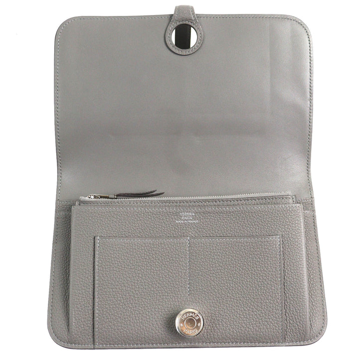 未使用品△HERMES エルメス ドゴン GM デュオ グリメイヤー シルバー金具 セリエボタン トゴ 長財布 B刻印 箱付き フランス製 メンズ