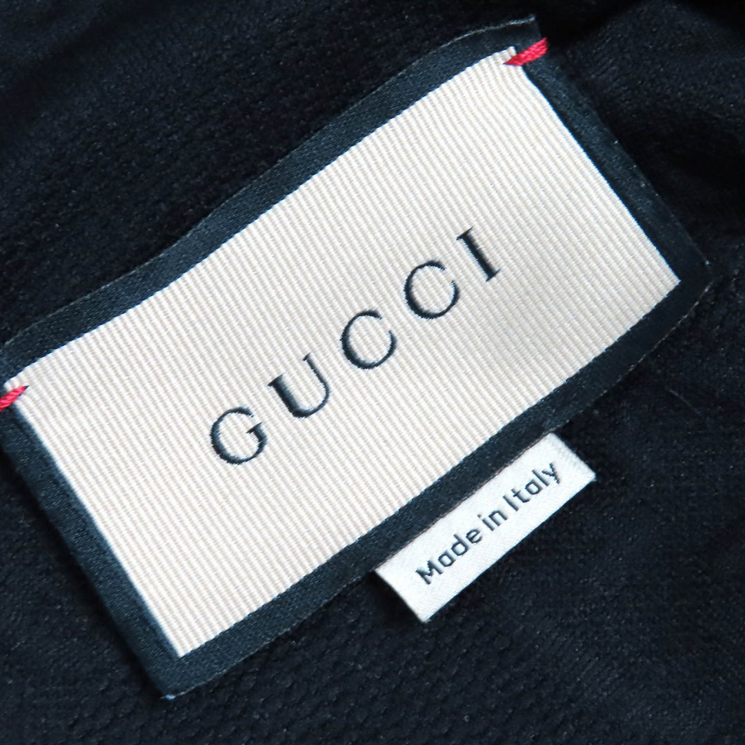 極美品△GUCCI グッチ 661783 GGエンボス GGロゴジャージージャカード ジップアップ フーディー オーバーサイズ パーカー 黒 XS 正規品