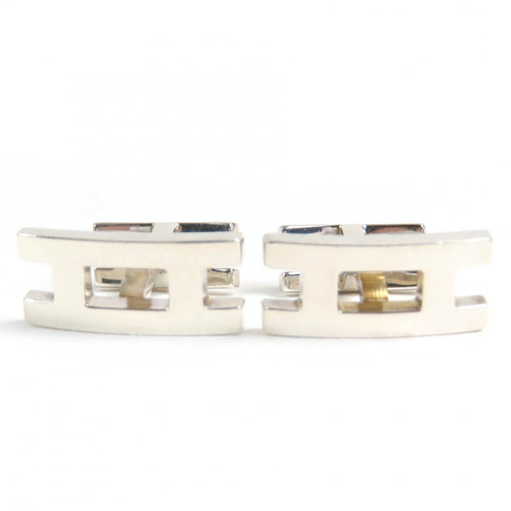 良品△HERMES エルメス Hロゴ カフスボタン カフリンクス 紳士小物 AG925 シルバー 重量7.0g メンズ ビジネスおすすめ◎