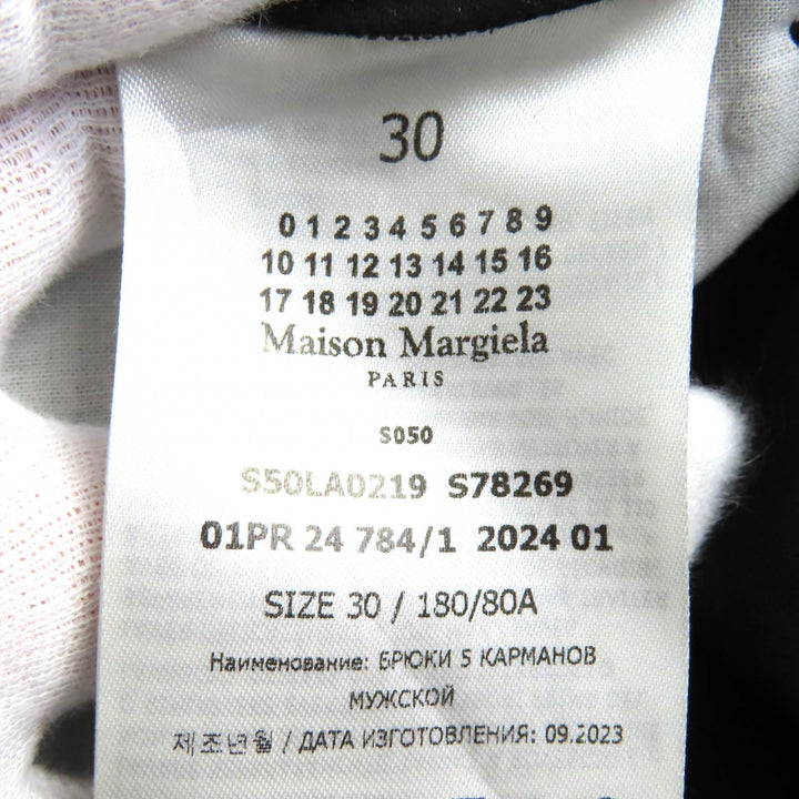 極美品△Maison Margiela 10 メゾンマルジェラ10 24SS S50LA0219 PANTS 5 POCKETS インビテーション ジーンズ デニムパンツ 黒 30 正規品