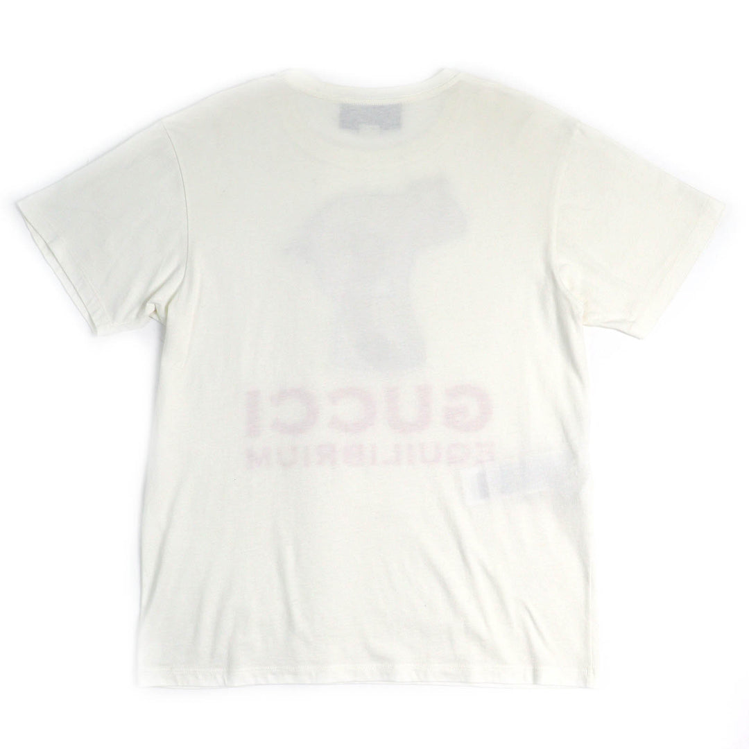 美品△GUCCI グッチ 615044 コットン100％ EQUILIBRIUM ピッグ刺繍 クルーネック 半袖Ｔシャツ オフホワイト マルチカラー XXS 正規品