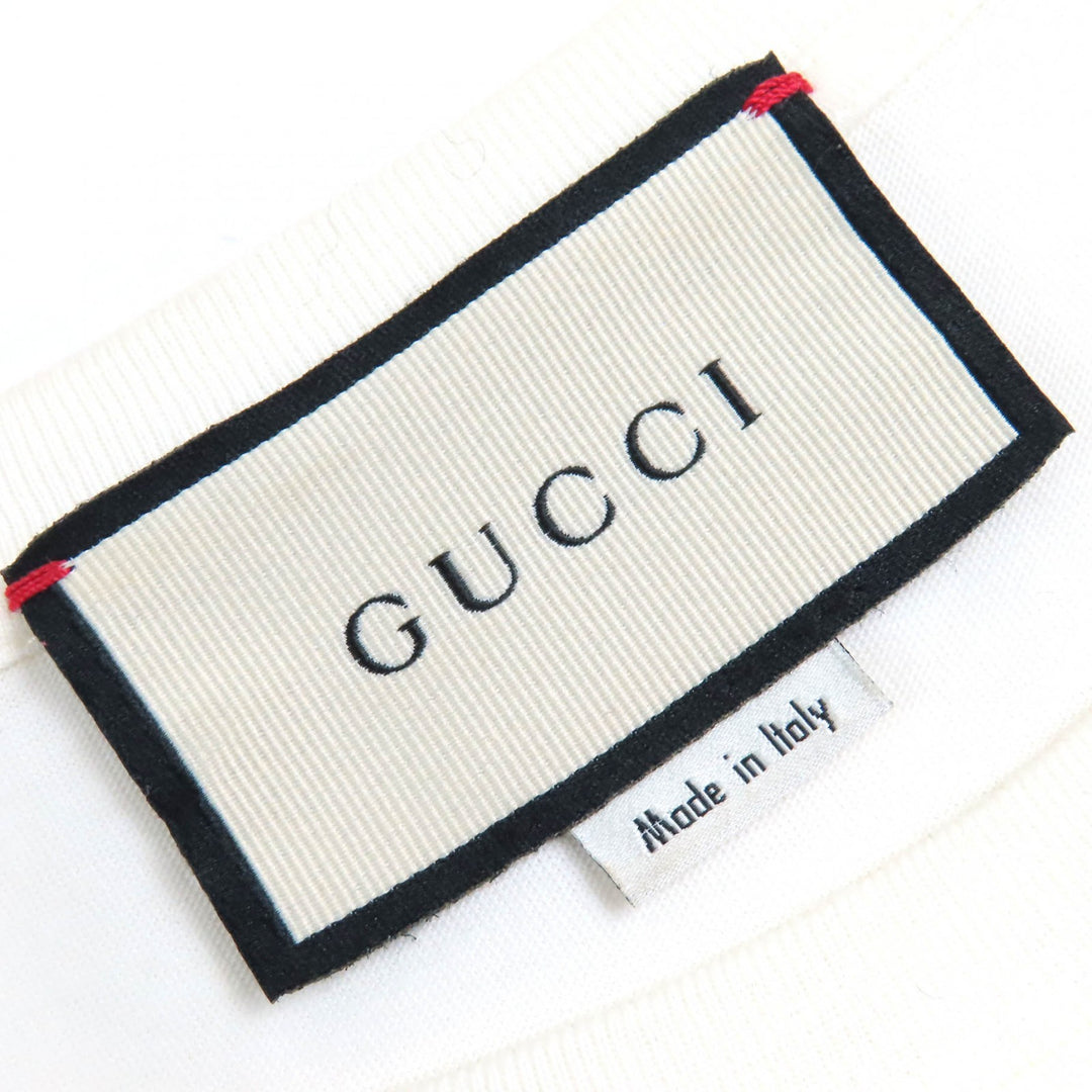 美品△GUCCI グッチ 615044 コットン100％ EQUILIBRIUM ピッグ刺繍 クルーネック 半袖Ｔシャツ オフホワイト マルチカラー XXS 正規品