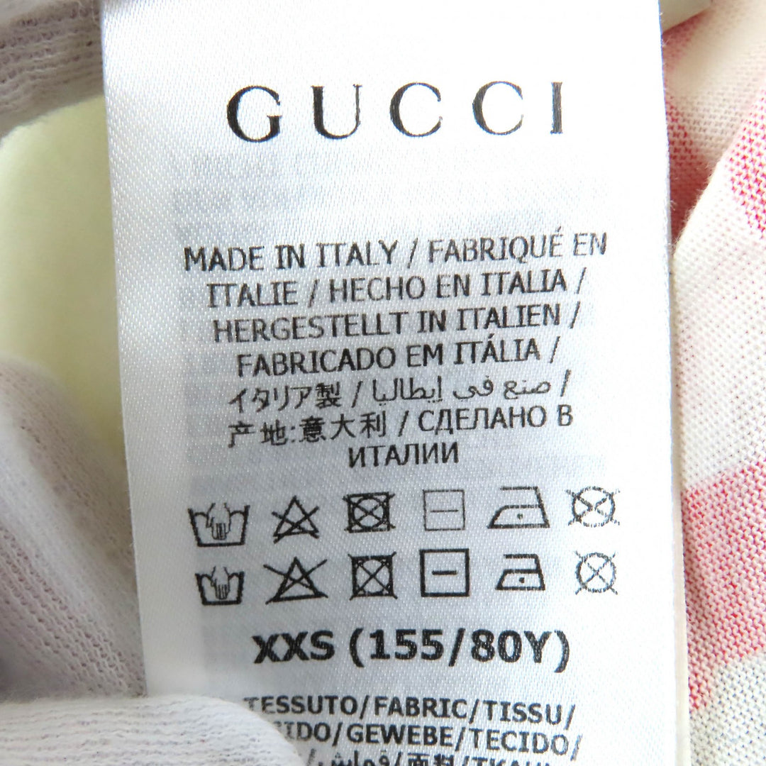 美品△GUCCI グッチ 615044 コットン100％ EQUILIBRIUM ピッグ刺繍 クルーネック 半袖Ｔシャツ オフホワイト マルチカラー XXS 正規品