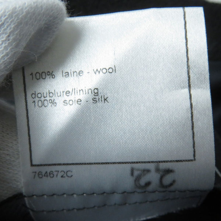 極美品☆正規品 CHANEL シャネル 06A P29407 ストーン付ロゴボタン 裏地シルク ウールコート 黒 44 レディース 仏製