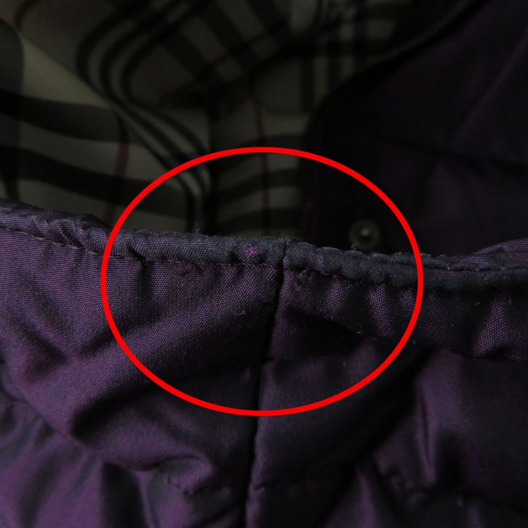 美品☆正規品 バーバリーロンドン FC055-725-38 裏地ノバチェック柄 ZIP UP ダウンベスト パープル系 36 レディース