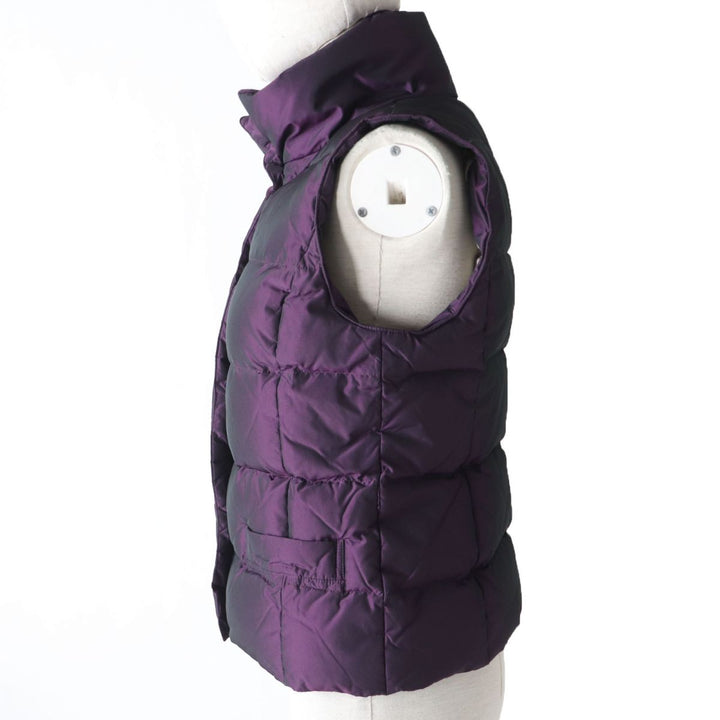 美品☆正規品 バーバリーロンドン FC055-725-38 裏地ノバチェック柄 ZIP UP ダウンベスト パープル系 36 レディース