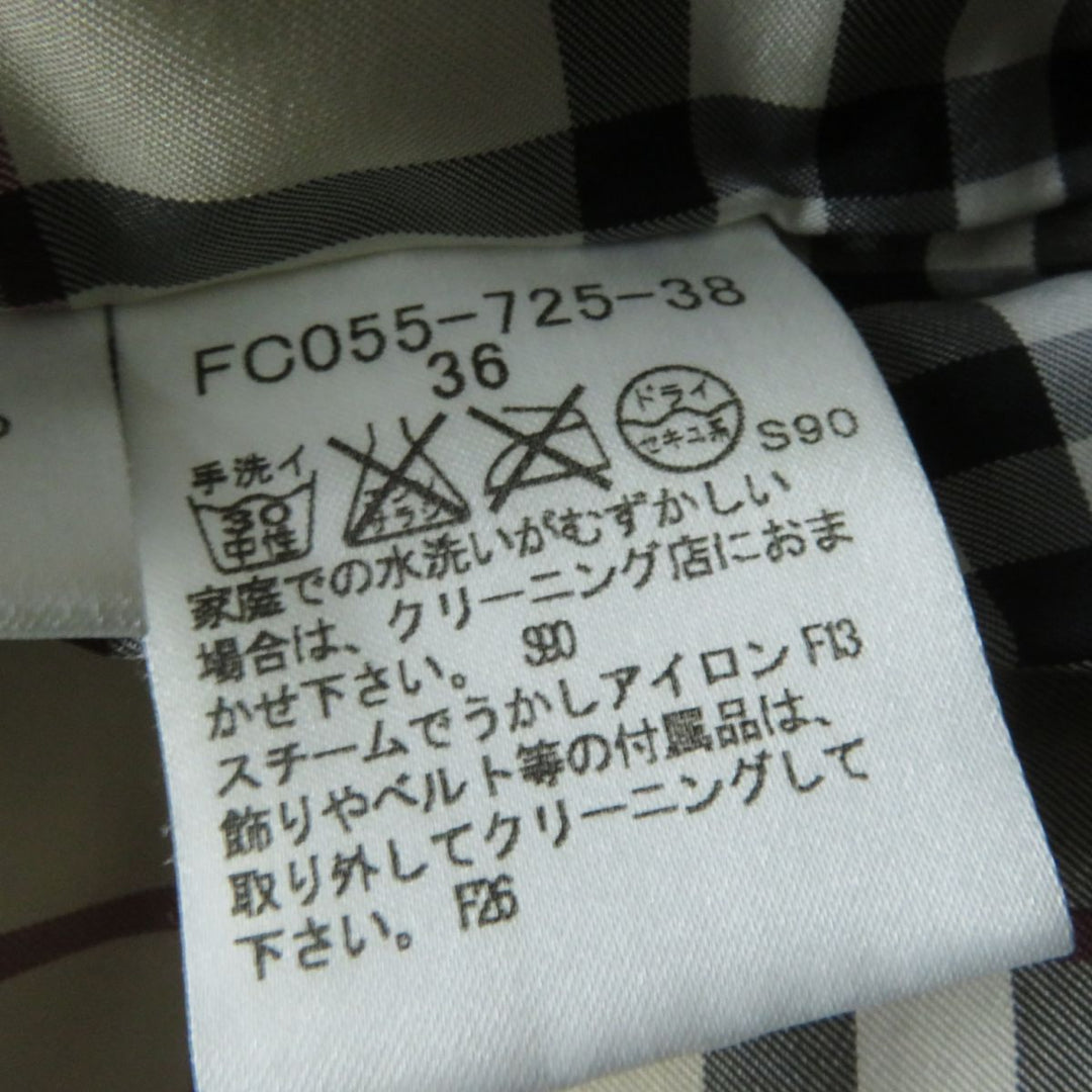 美品☆正規品 バーバリーロンドン FC055-725-38 裏地ノバチェック柄 ZIP UP ダウンベスト パープル系 36 レディース