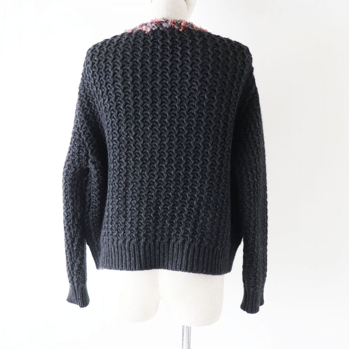 極美品◎正規品 シャネル P72932 ココマークボタン ミックスニット使い カシミヤ100％ ニットカーディガン 34／36