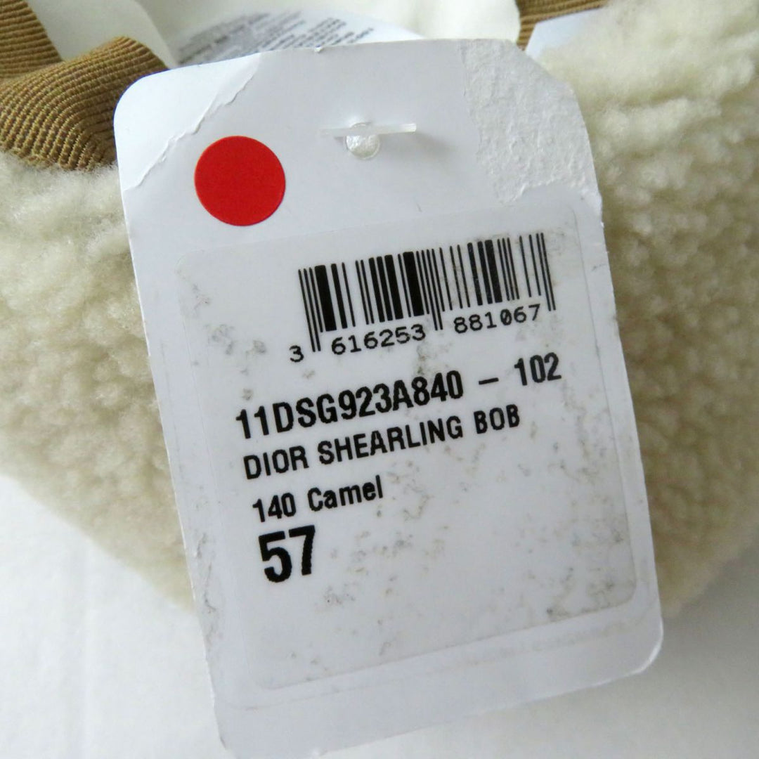 未使用品◎正規品 Christian Dior クリスチャン ディオール 11DSG923A840 ボブ ムートンハット 57 キャメル タグ付
