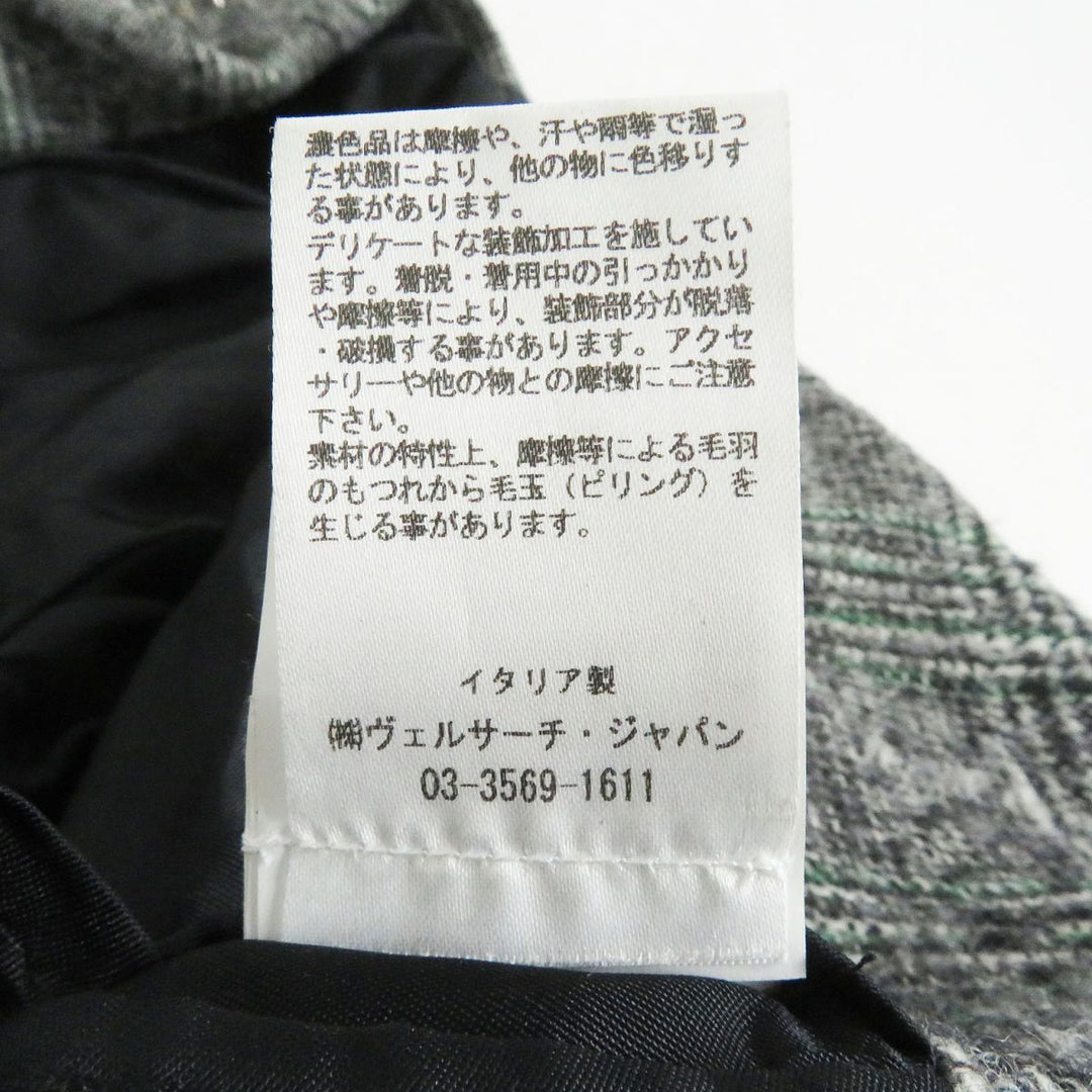 極美品□2018年製 ヴェルサーチコレクション スタッズ付 モヘア アルパカ混 比翼 チェスターコート 44 正規品 メンズ