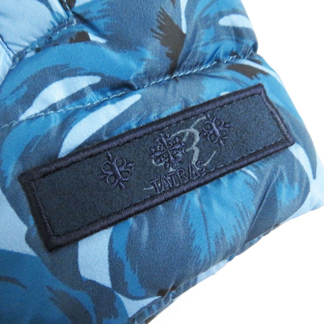 極美品□タトラス Rライン MTA51S4375 リゾート ロゴワッペン フーデッド WZIP ライトダウンベスト 青 01 正規品