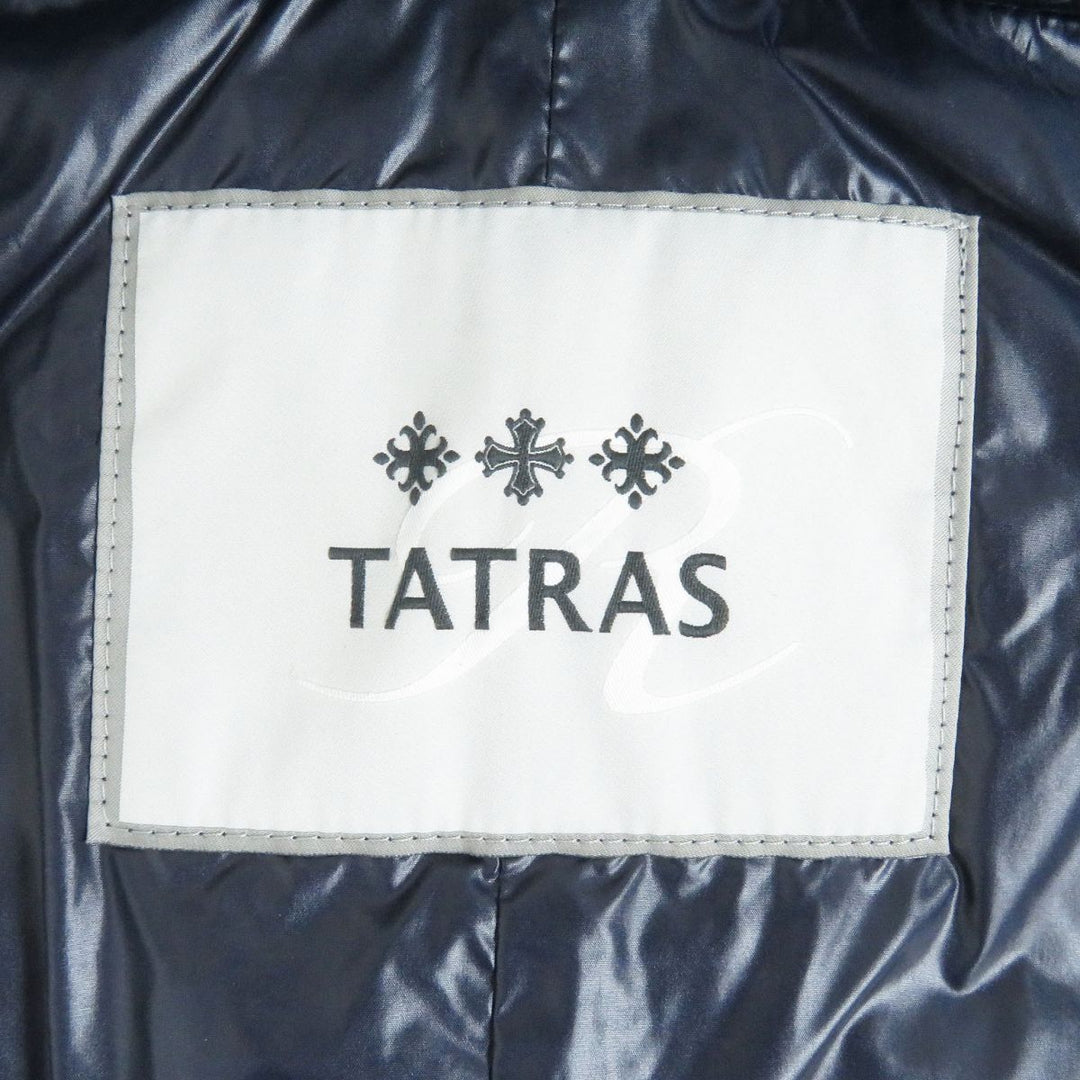 極美品□タトラス Rライン MTA51S4375 リゾート ロゴワッペン フーデッド WZIP ライトダウンベスト 青 01 正規品