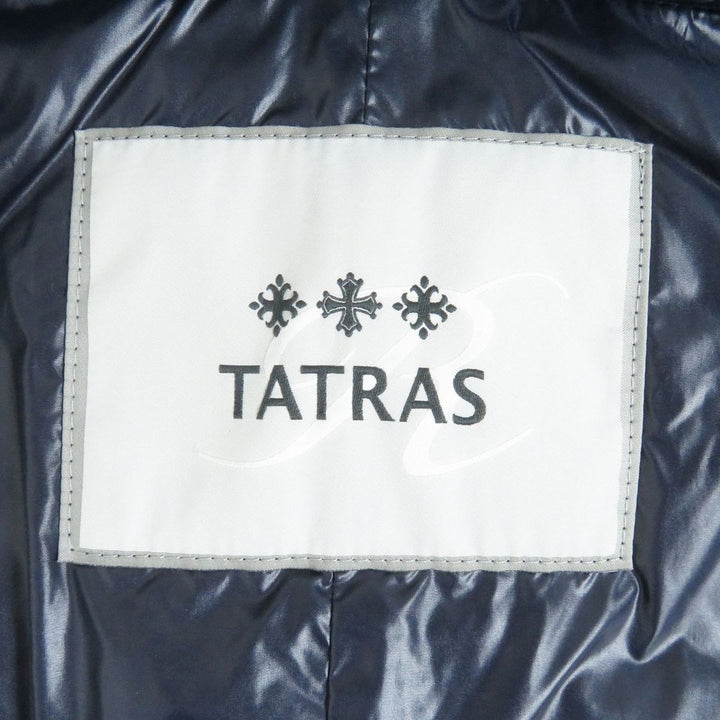 極美品□タトラス Rライン MTA51S4375 リゾート ロゴワッペン フーデッド WZIP ライトダウンベスト 青 01 正規品