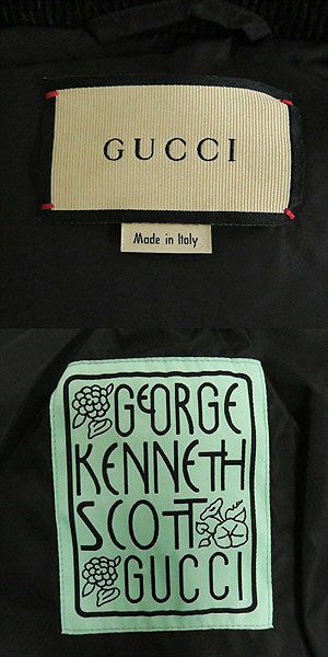 美品□21SS GUCCI×KEN SCOTT グッチ ケン・スコット 644381 ロゴ総柄 2WAY ダウンジャケット/ベスト 50 正規品