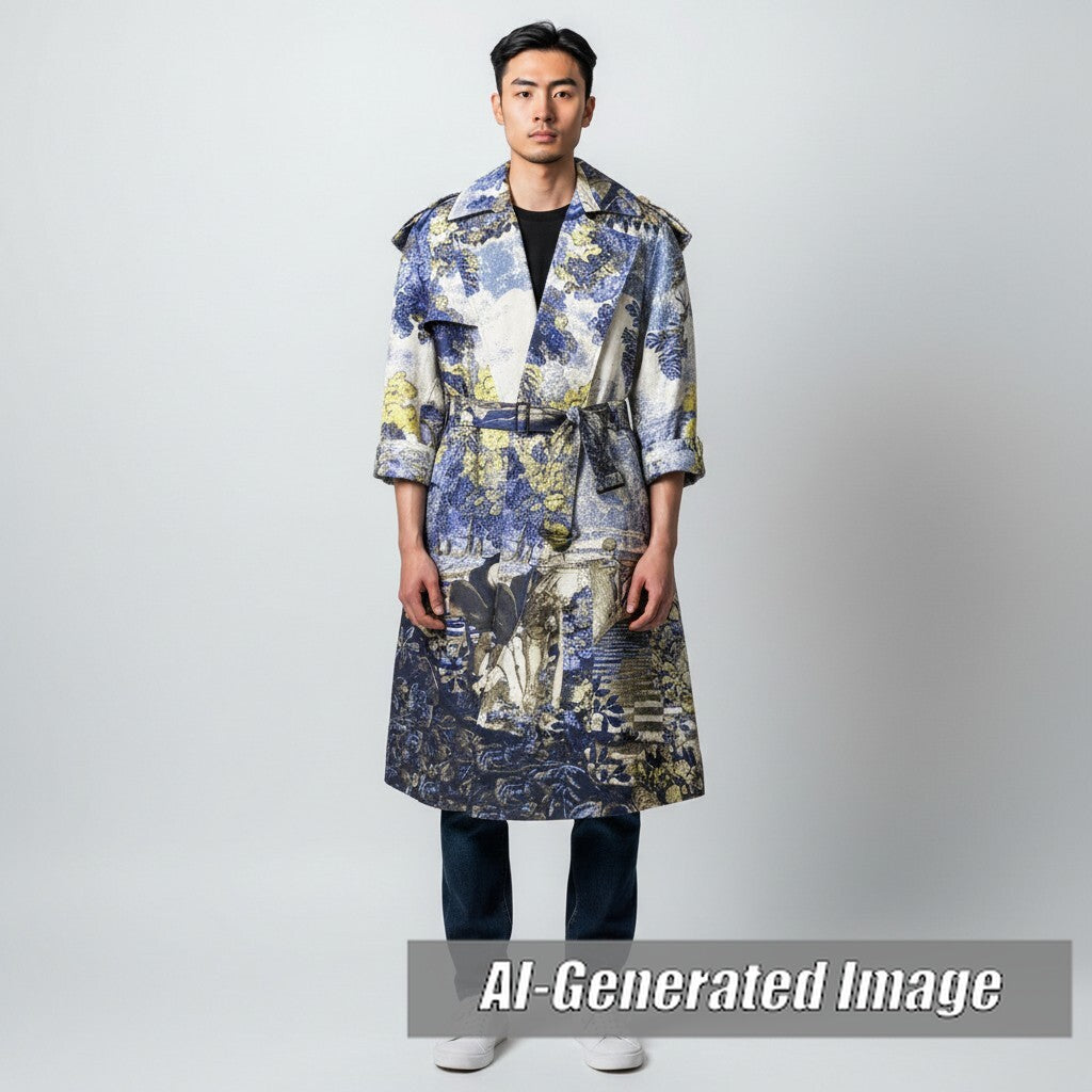 未使用品□20SS ルイヴィトン プレコレクション タペストリーDNA ベルト付 トレンチコート/ガウンコート 50 正規品